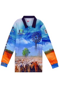 Order Long Sleeve Full Sublimation Customized Contrast Color Lapel Three Button Chest Tube Dye Sublimation Dye Sublimation Supplier P1388